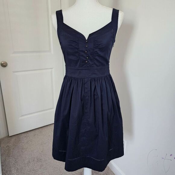 Diane von Furstenberg x Neiman Marcus Navy Sweetheart Dress – Size 4 - Picture 1 of 10